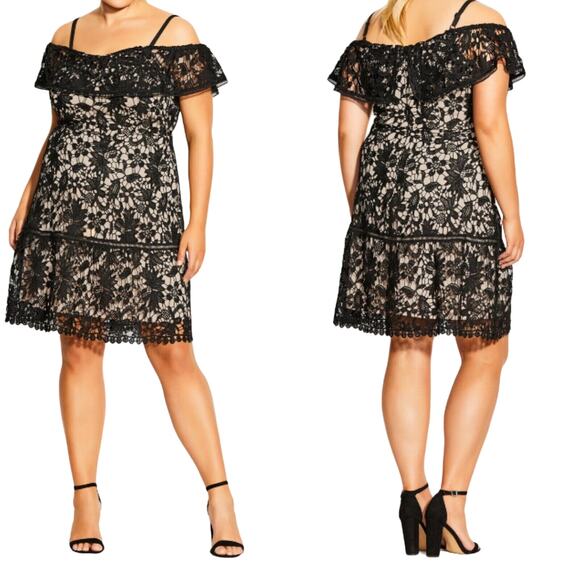 City Chic dress Dreams of Lace Fit & Flare - Picture 1 of 6